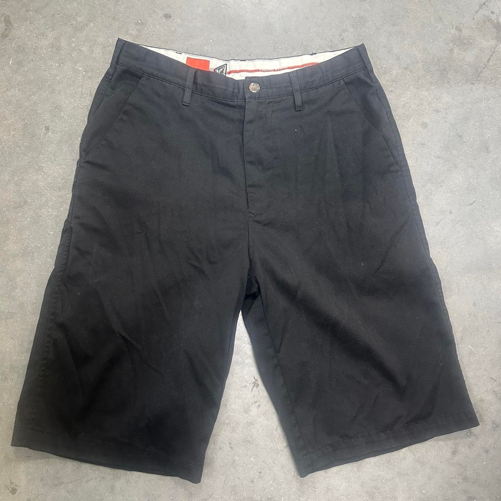 Volcom Black Y2K Skater Extra Long Bermuda Shorts W/ Logo Embroidery Size 32